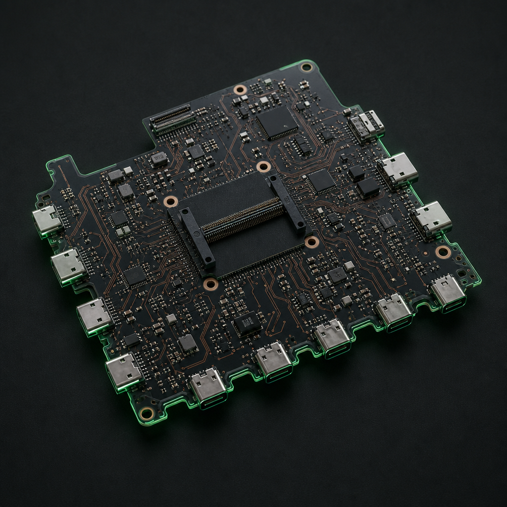 Render of the FreeWork open hardware motherboard
