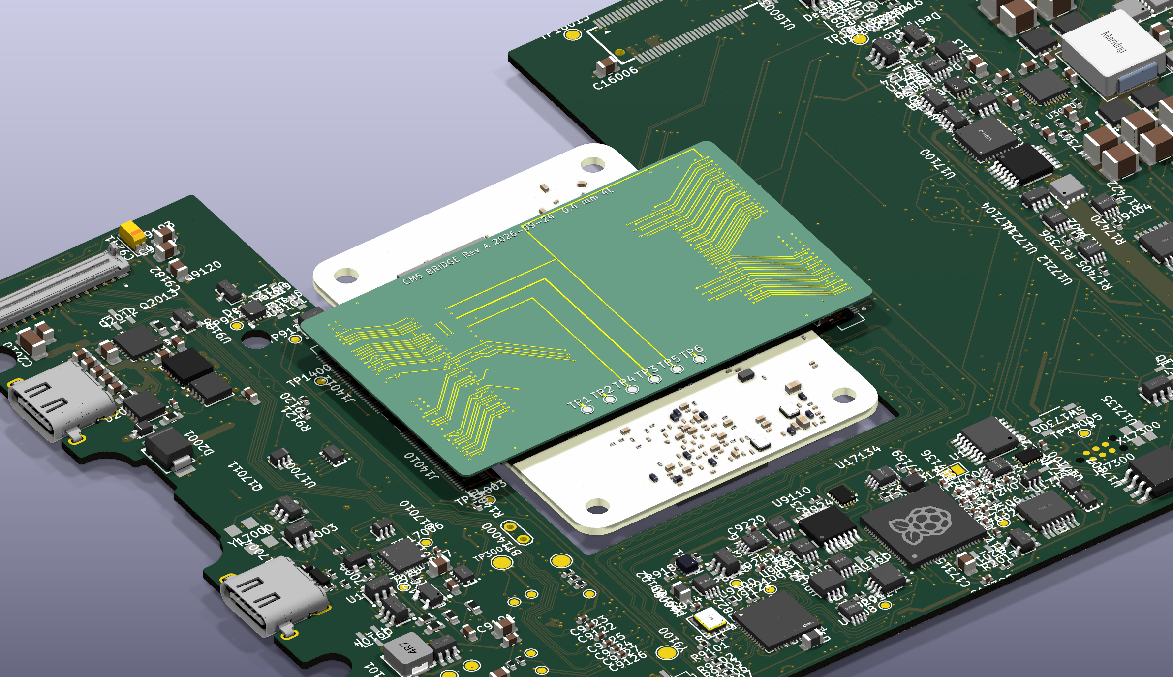 Close-up render of the FreeWork motherboard